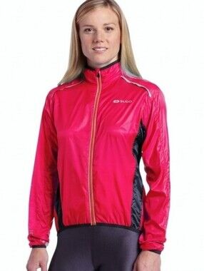 Sugoi Helium running jogging cycling lightweight windbreaker jacket bright pink